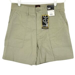 Lee Women's Comfort Waistband 6" Inseam Green Stretch Short Size 10 NWT